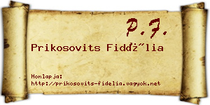 Prikosovits Fidélia névjegykártya